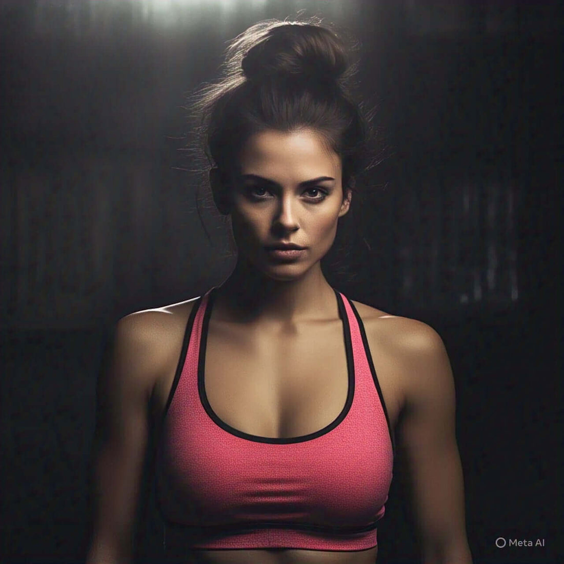 Confident woman in a pink sports bra showcasing bold gymwear and Texas style for fitness fashion inspiration.