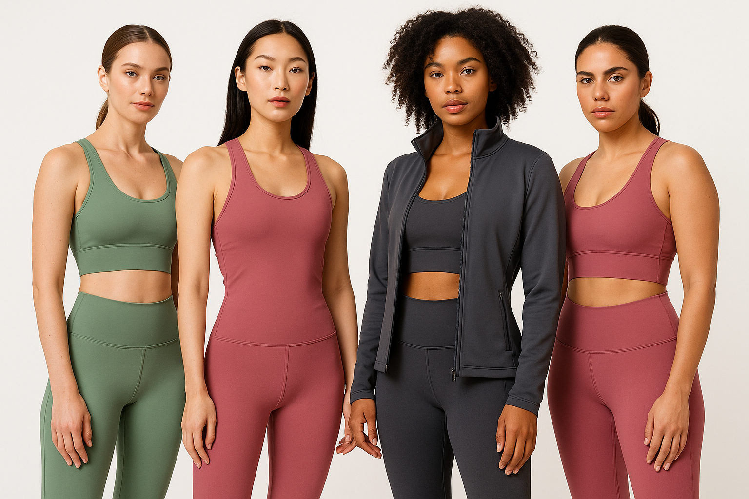 Latest women’s activewear and athleisure styles for 2025, featuring trendy leggings, tops, and sets designed for yoga, workouts, and everyday wear