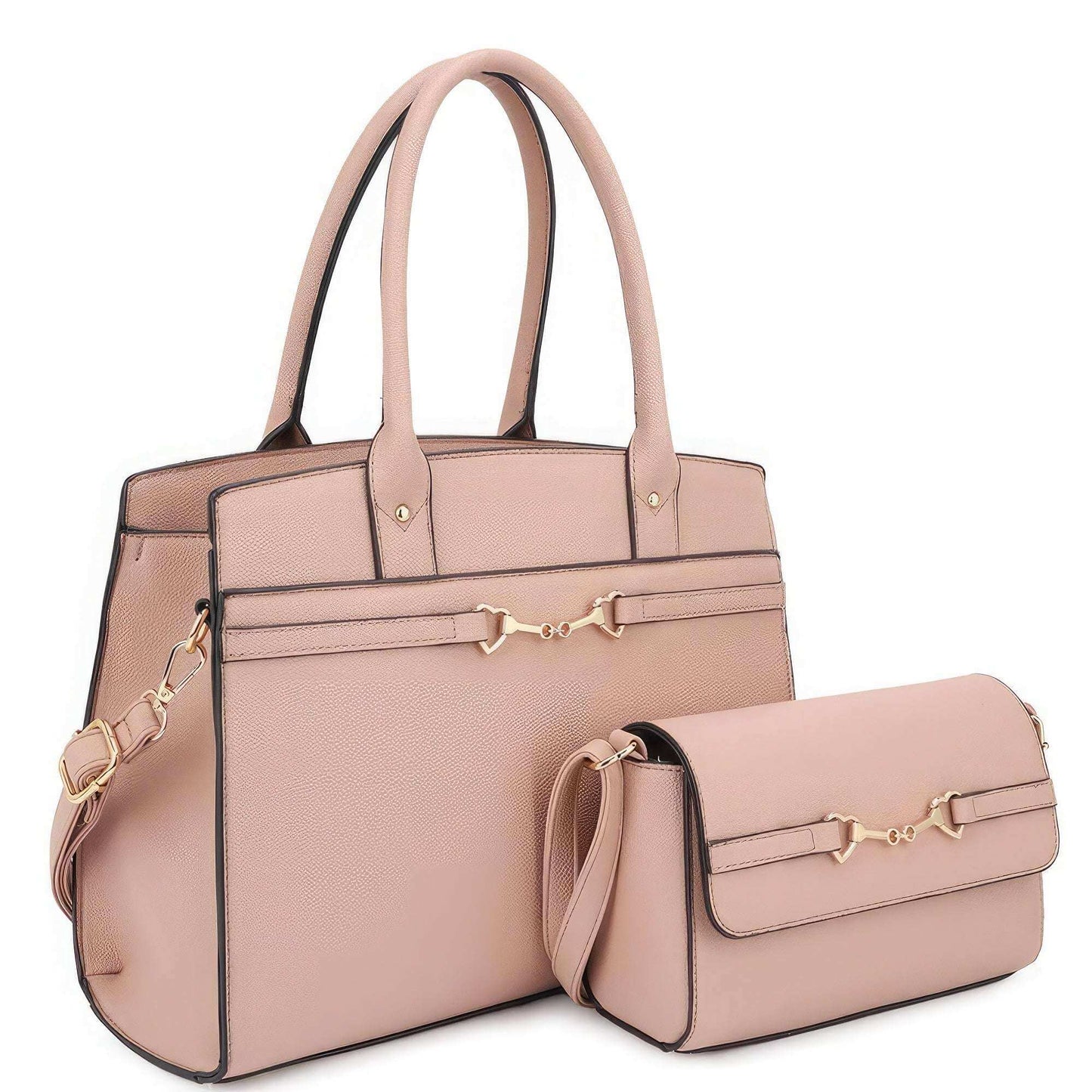 2in1 Matching Design Handle Satchel With Crossbody Bag - The Diva Goddess