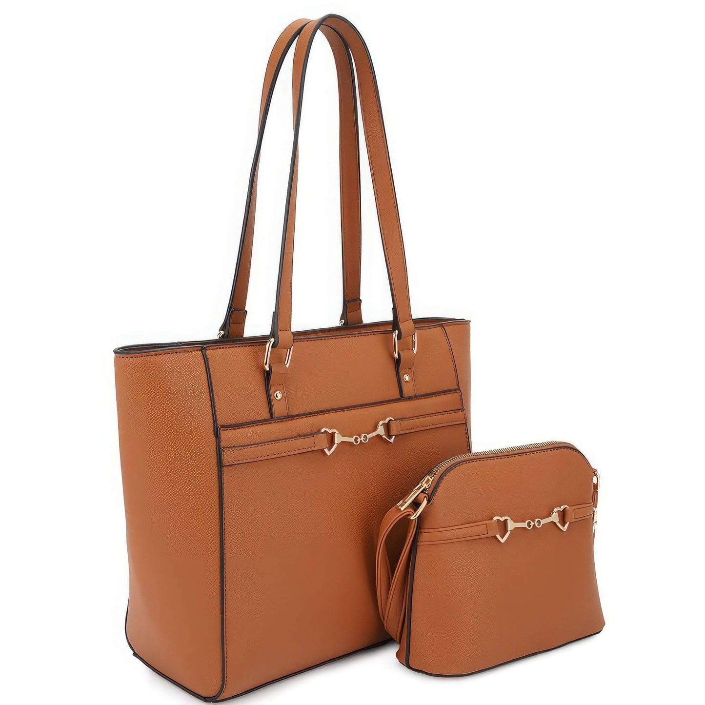 2in1 Smooth Matching Shoulder Tote Bag With Crossbody Set - The Diva Goddess