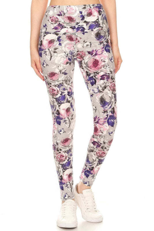 Floral printed yoga leggings - The Diva Goddess