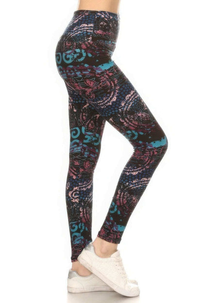 5-inch Long Yoga Style Banded Lined Mixed Pattern Print - The Diva Goddess