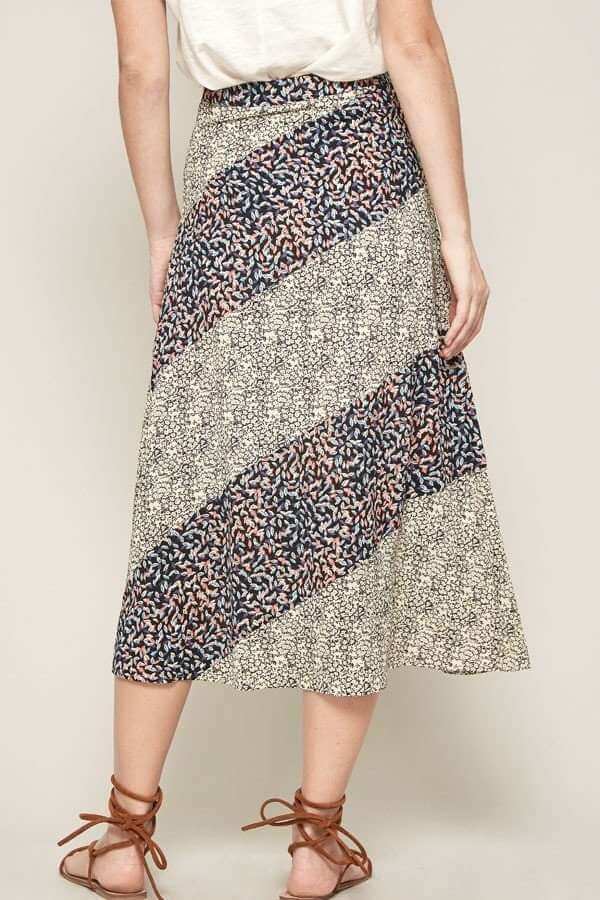 A Floral-print Woven Midi Skirt - The Diva Goddess