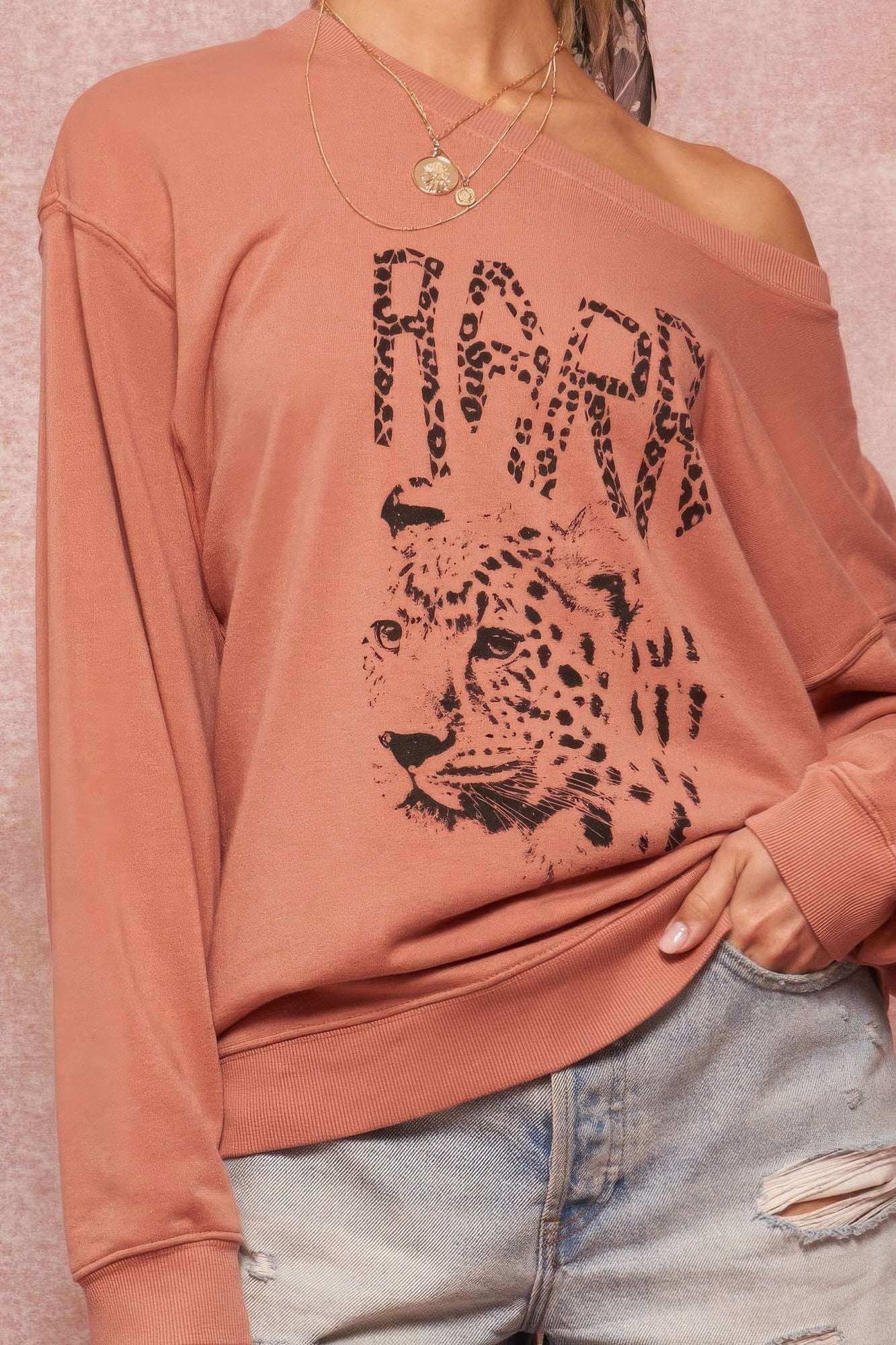 A Garment Dyed French Terry Graphic Sweatshirt - The Diva Goddess