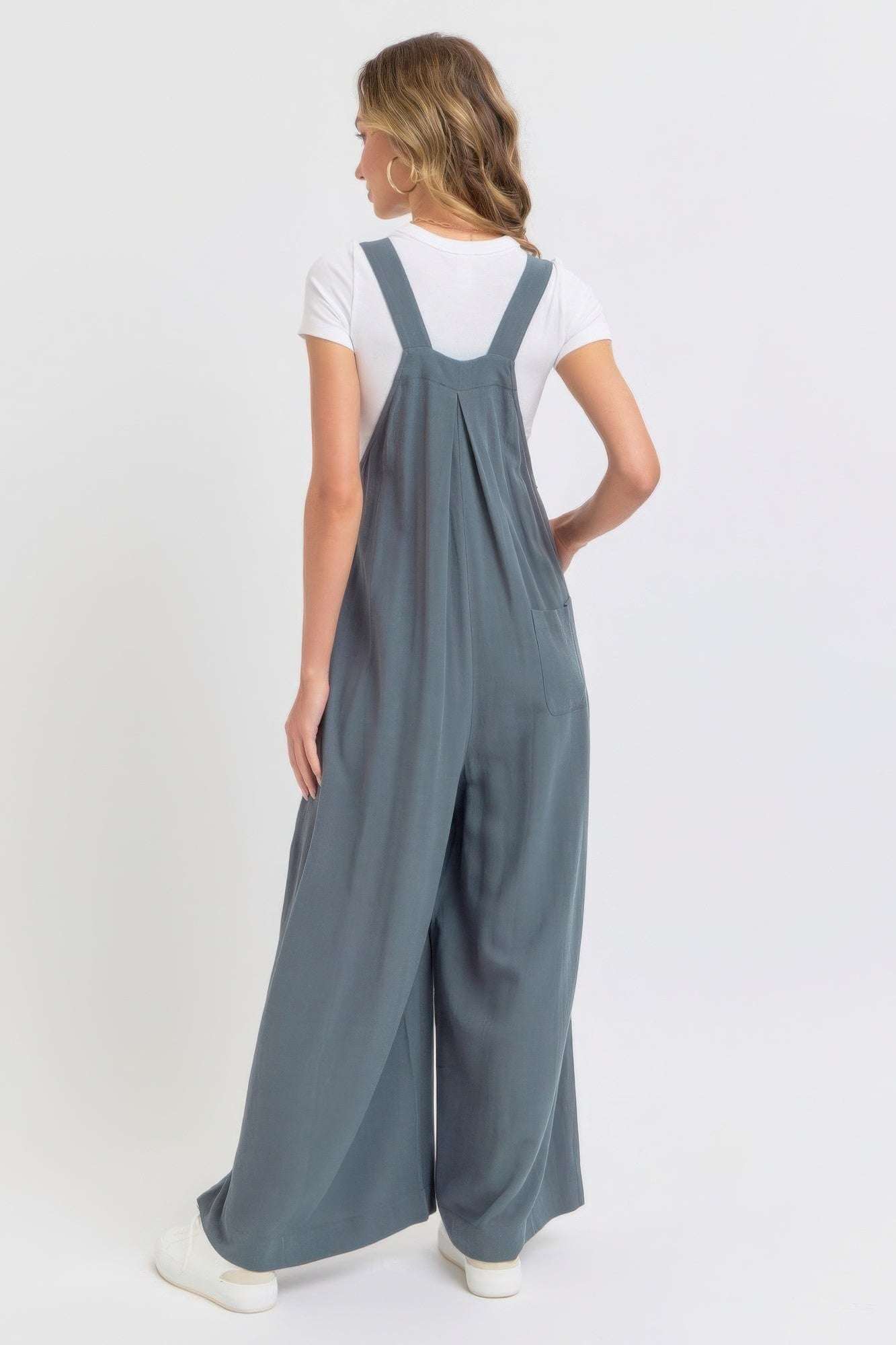 Adjustable Strap Overall Wide Leg Jumpsuit - The Diva Goddess