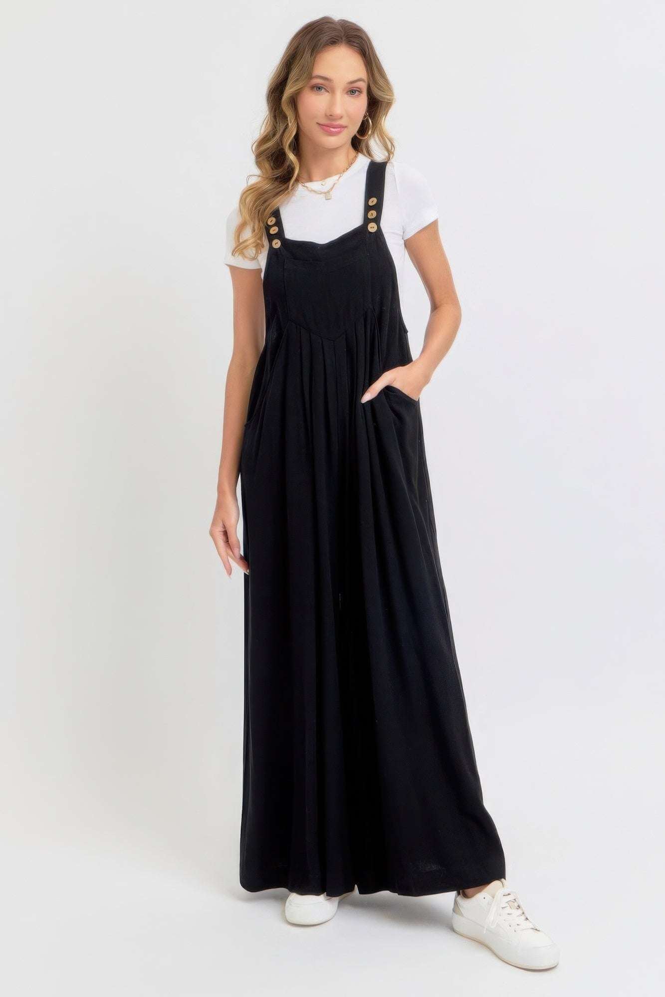 Adjustable Strap Overall Wide Leg Jumpsuit - The Diva Goddess