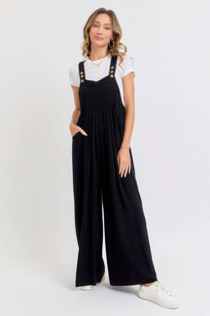 Adjustable Strap Overall Wide Leg Jumpsuit - The Diva Goddess