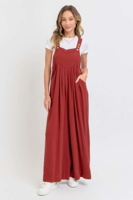 Adjustable Strap Overall Wide Leg Jumpsuit - The Diva Goddess