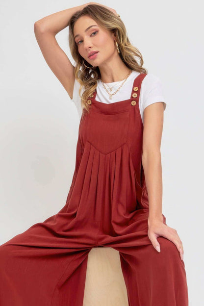 Adjustable Strap Overall Wide Leg Jumpsuit - The Diva Goddess