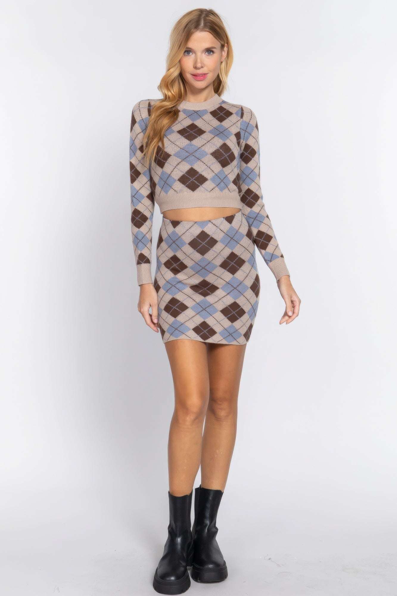 Argyle sweater skirt - The Diva Goddess