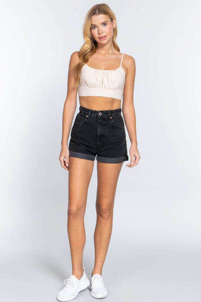 Back Ribbon Tie Cami Crop Top - The Diva Goddess