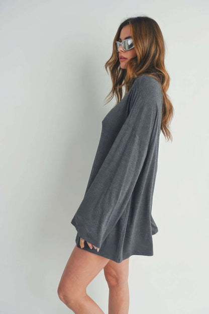 Bell Sleeve Turtle Neck Dress - The Diva Goddess