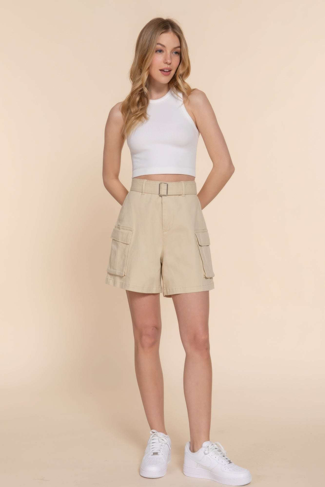 Belted Cargo Shorts - The Diva Goddess