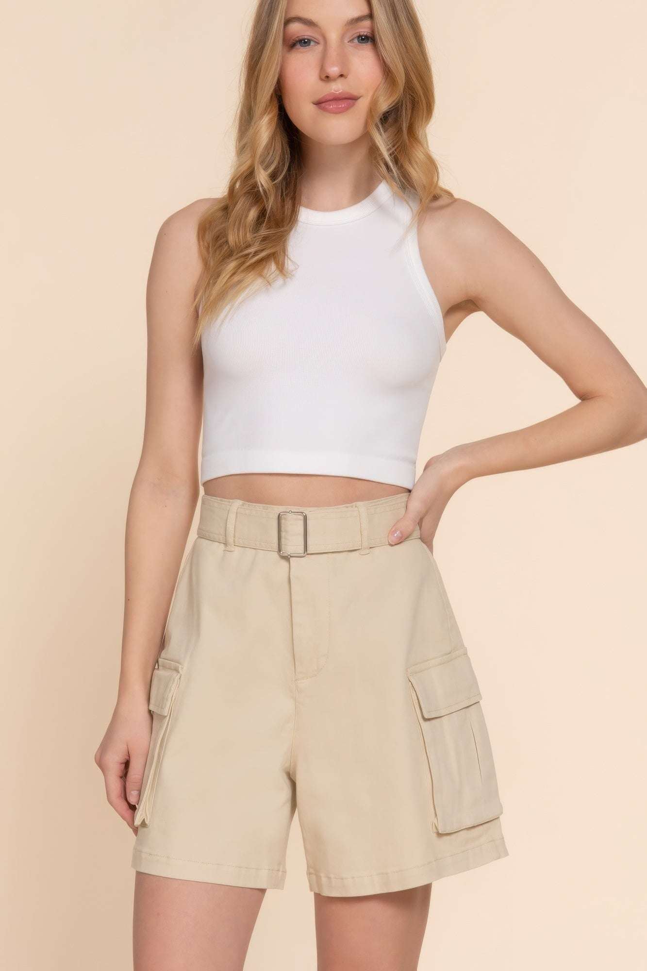 Belted Cargo Shorts - The Diva Goddess