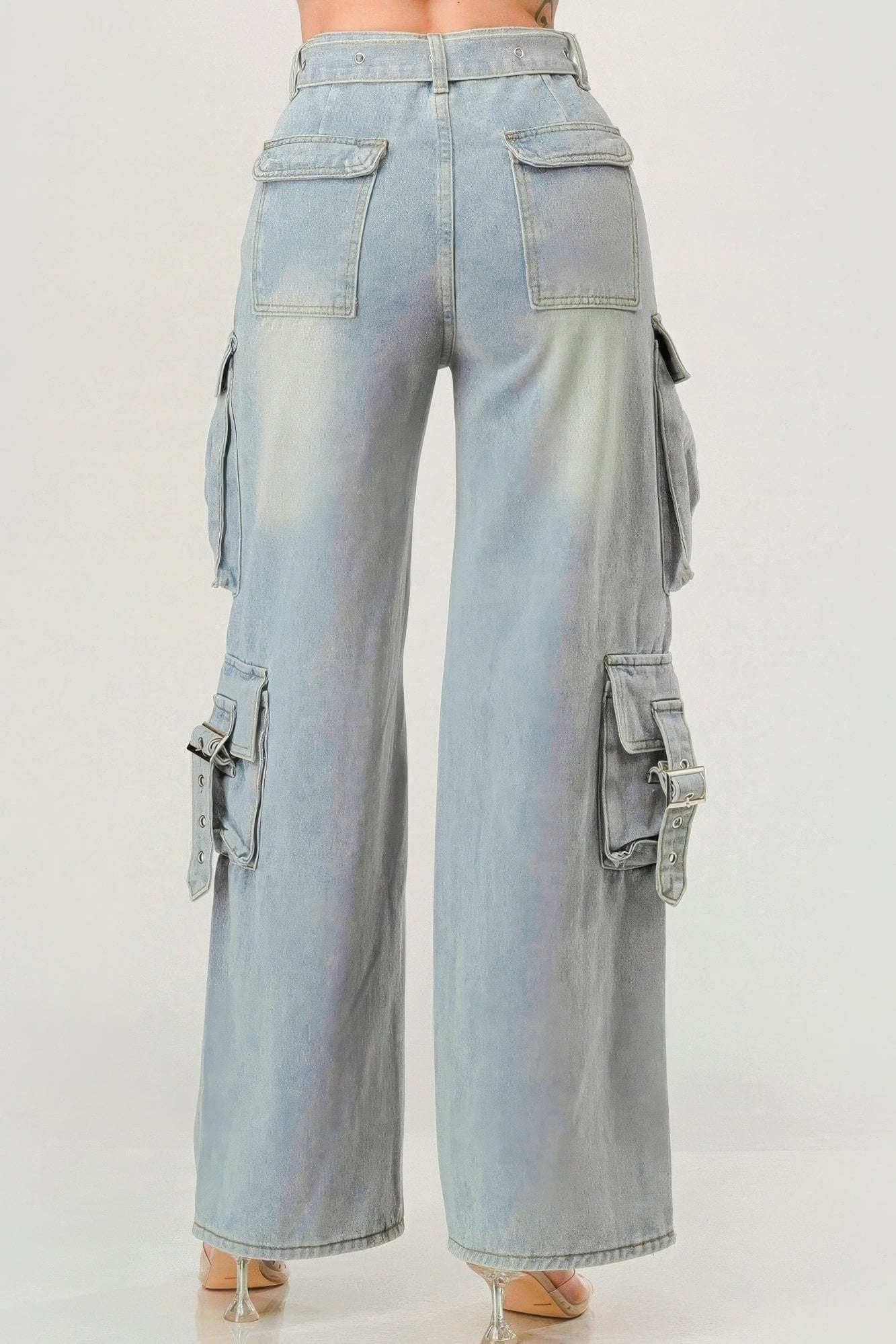 Belted Denim Cargo Jean - The Diva Goddess