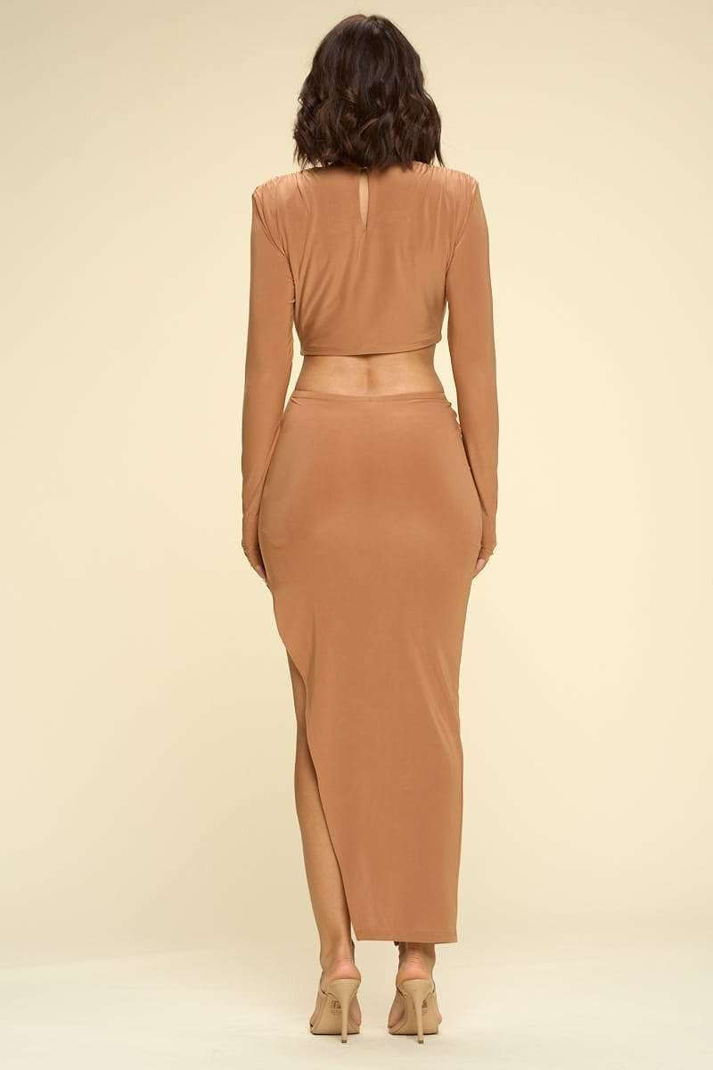 Bodycon Cut Out Midi Dress - The Diva Goddess