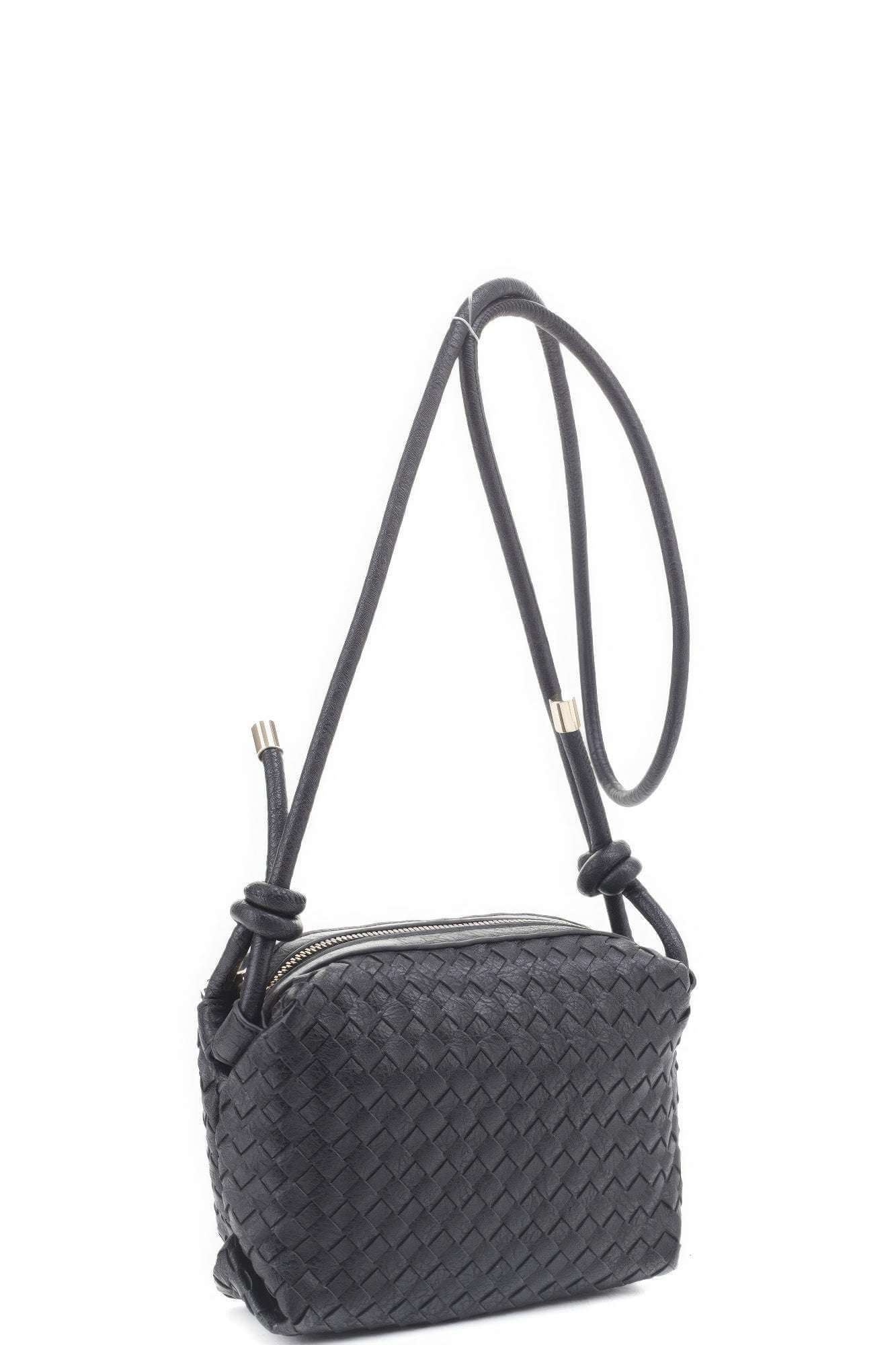 Braid Texture Zipper Crossbody Bag - The Diva Goddess