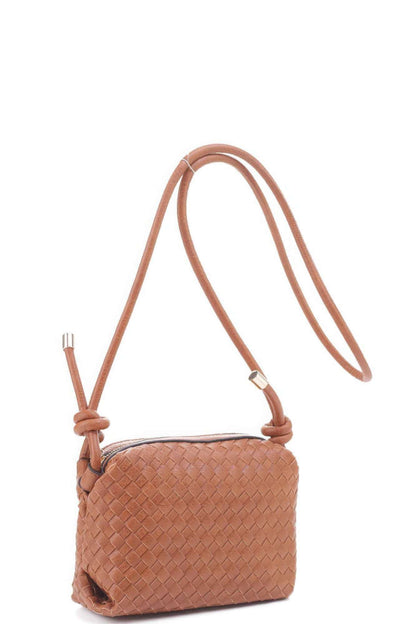 Braid Texture Zipper Crossbody Bag - The Diva Goddess