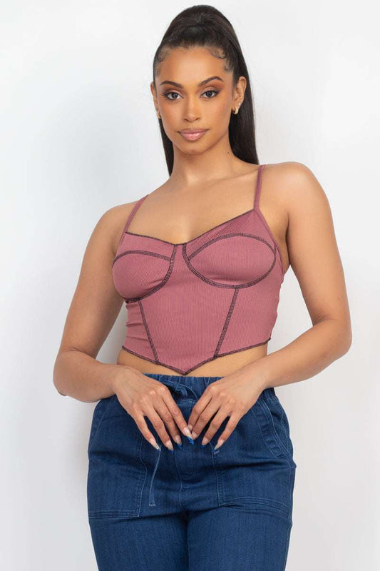 Bustier Sleeveless Ribbed Top - The Diva Goddess