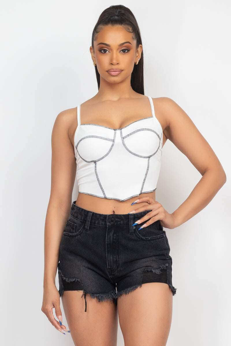 Bustier Sleeveless Ribbed Top - The Diva Goddess