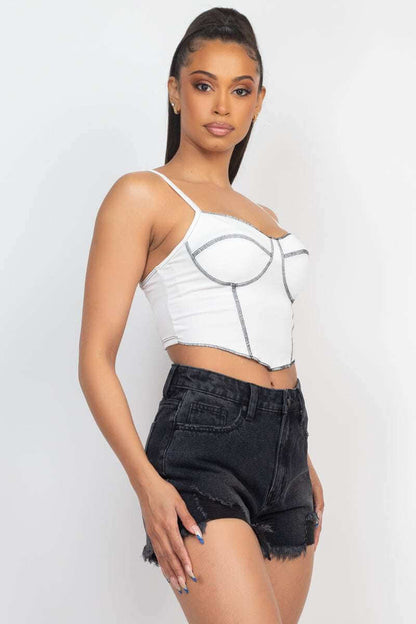 Bustier Sleeveless Ribbed Top - The Diva Goddess