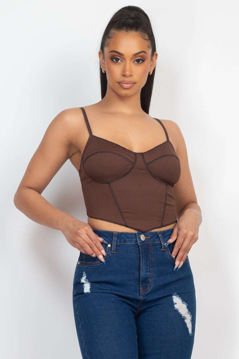 Bustier Sleeveless Ribbed Top - The Diva Goddess