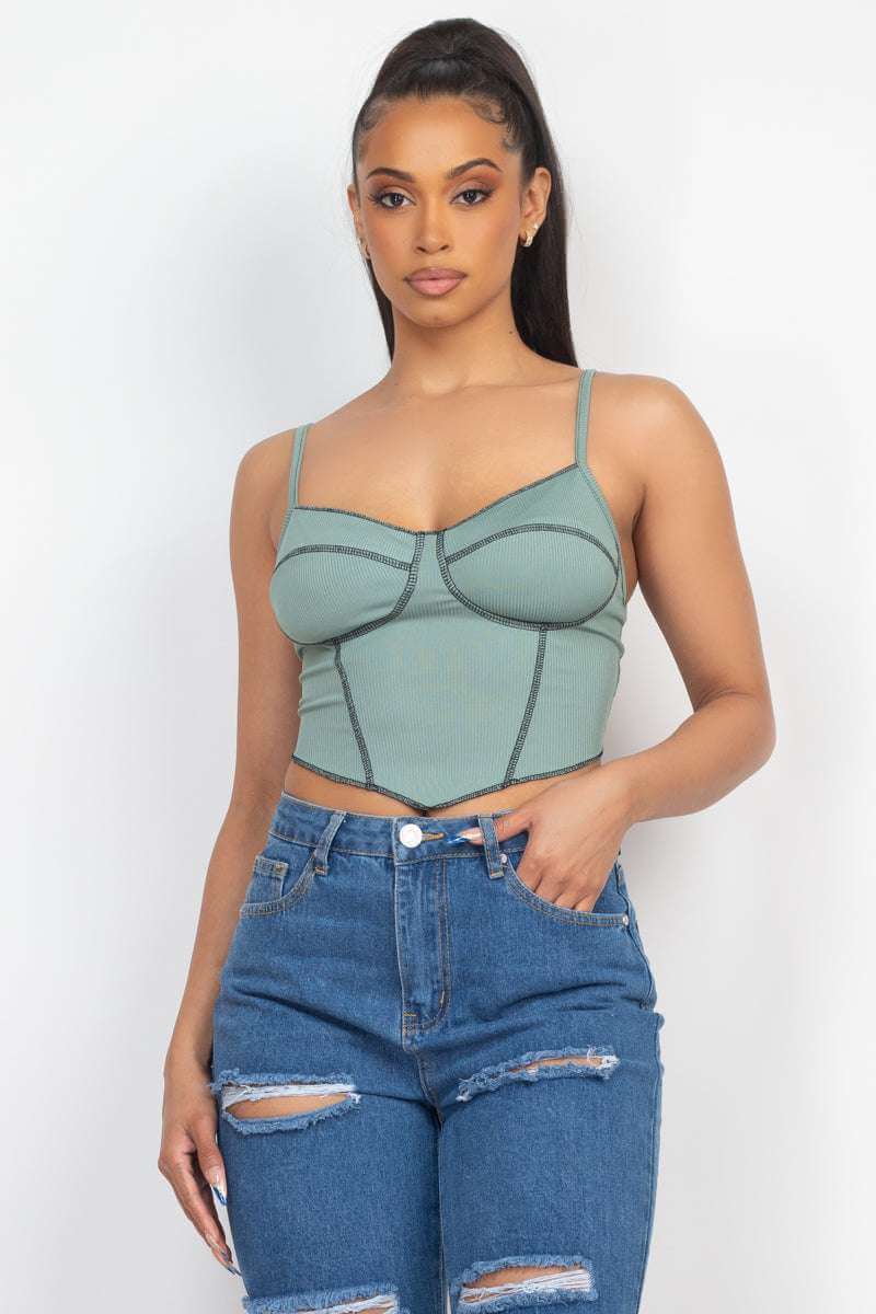 Bustier Sleeveless Ribbed Top - The Diva Goddess