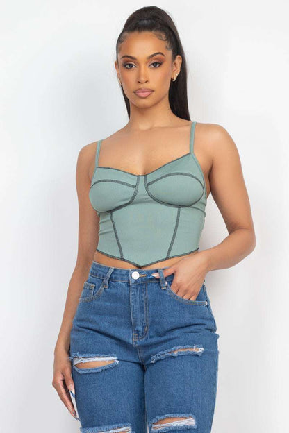 Bustier Sleeveless Ribbed Top - The Diva Goddess