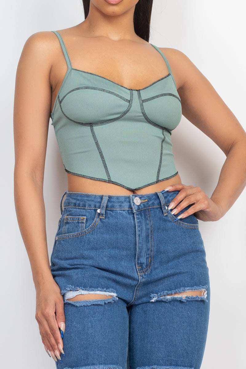 Bustier Sleeveless Ribbed Top - The Diva Goddess