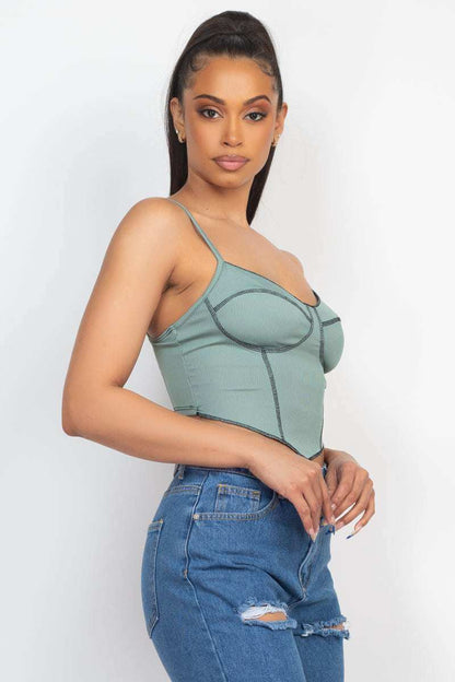 Bustier Sleeveless Ribbed Top - The Diva Goddess