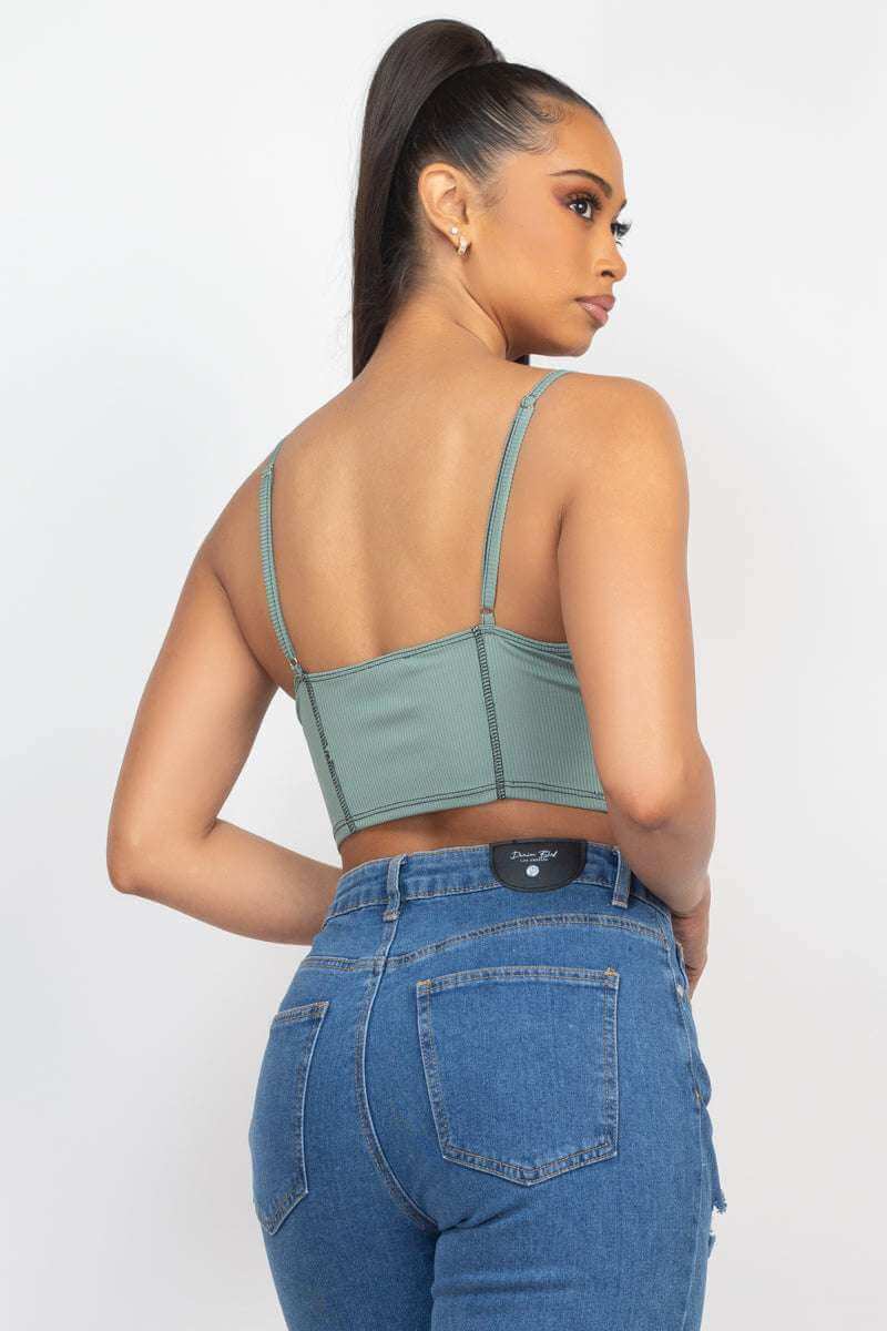 Bustier Sleeveless Ribbed Top - The Diva Goddess