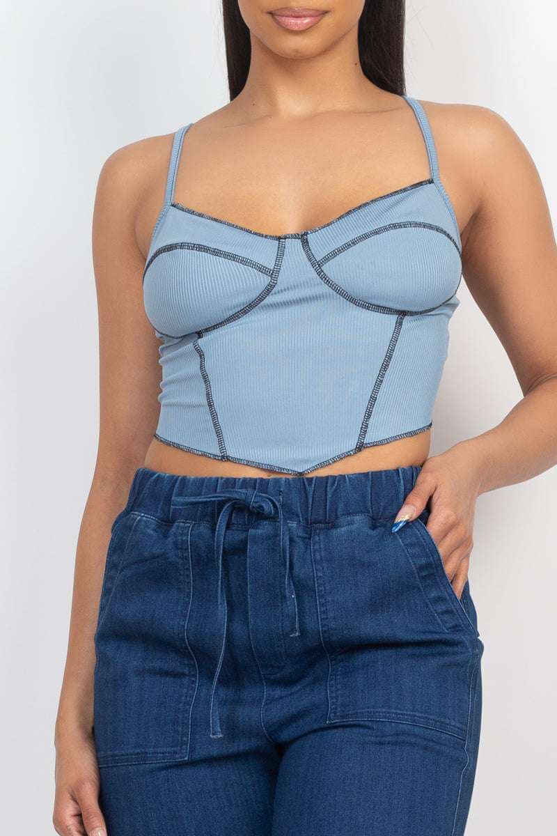 Bustier Sleeveless Ribbed Top - The Diva Goddess