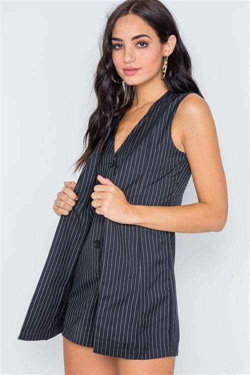 Button Down Sleeveless Romper - The Diva Goddess