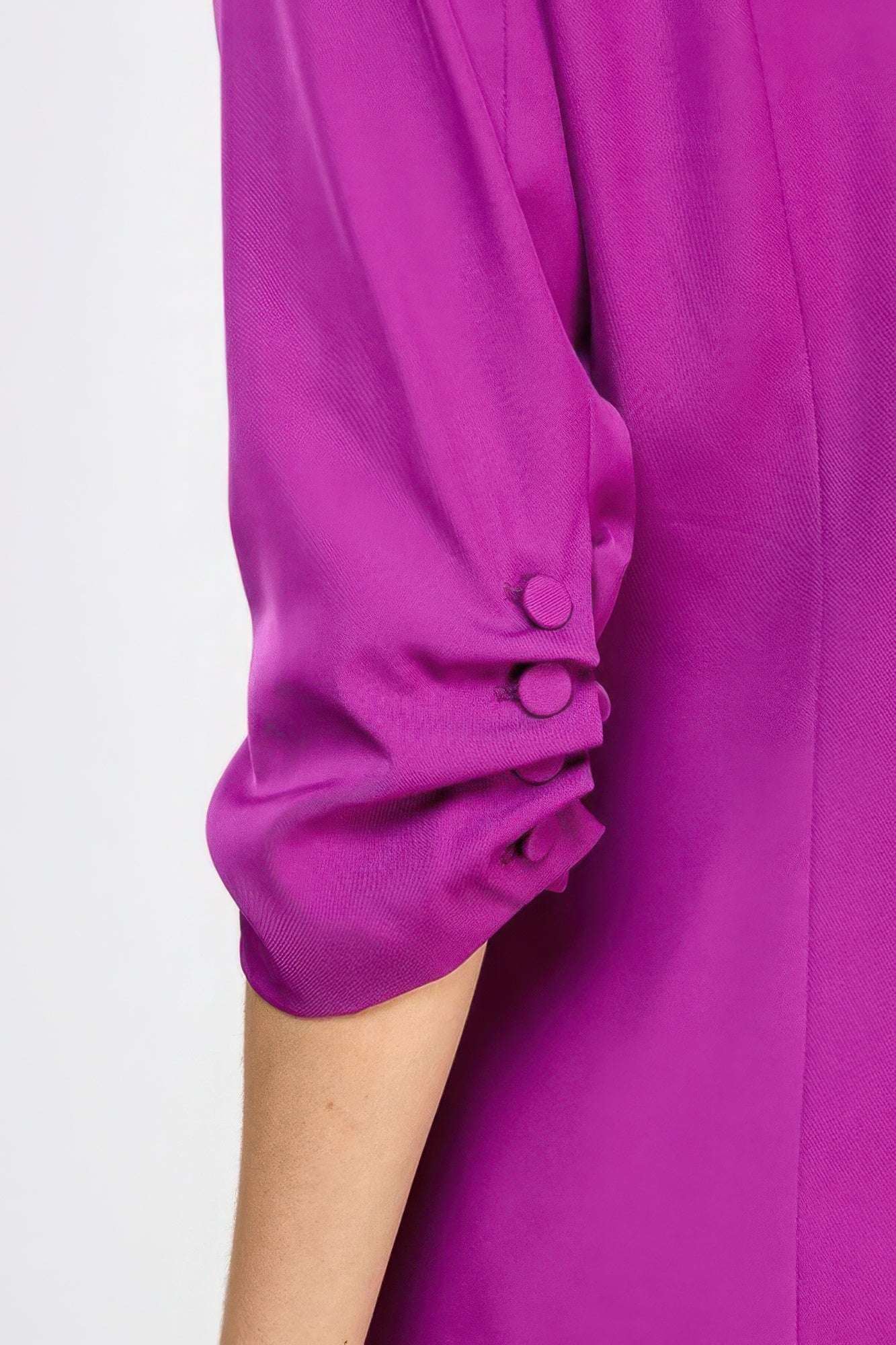 Buttoned Detail 3/4 Sleeve Blazer - The Diva Goddess