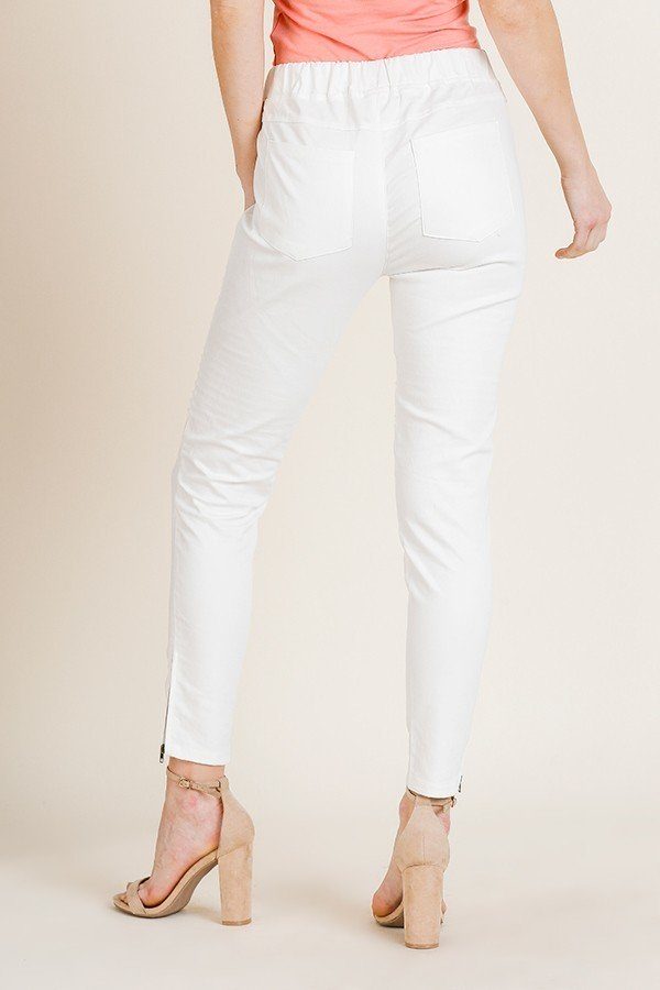 High Waist Skinny Moto Pants