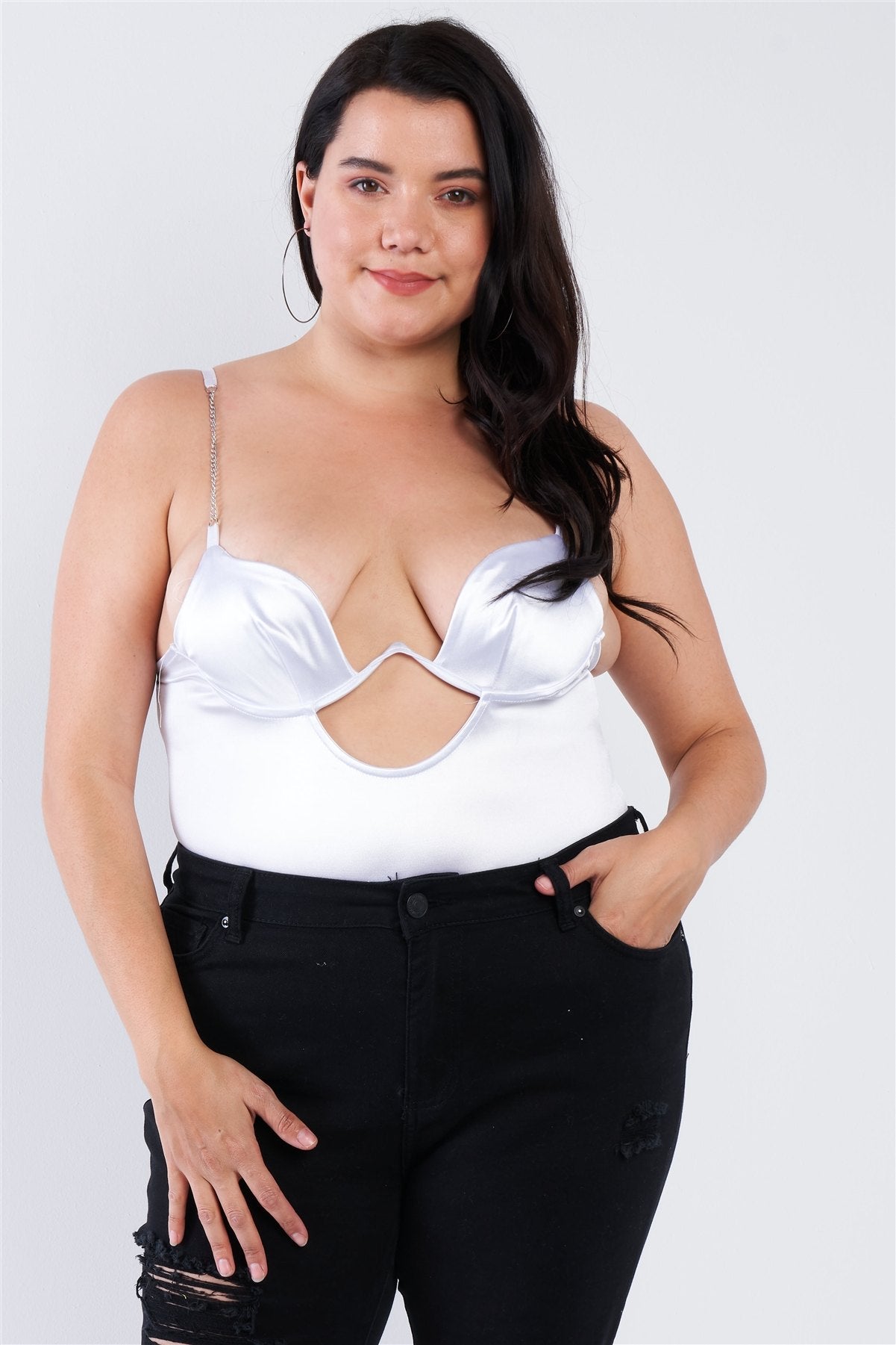 Plus Size Silk Bodysuit