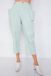 Pastel Chic Solid Ankle Wide Leg Adjustable Snap Waist Pants