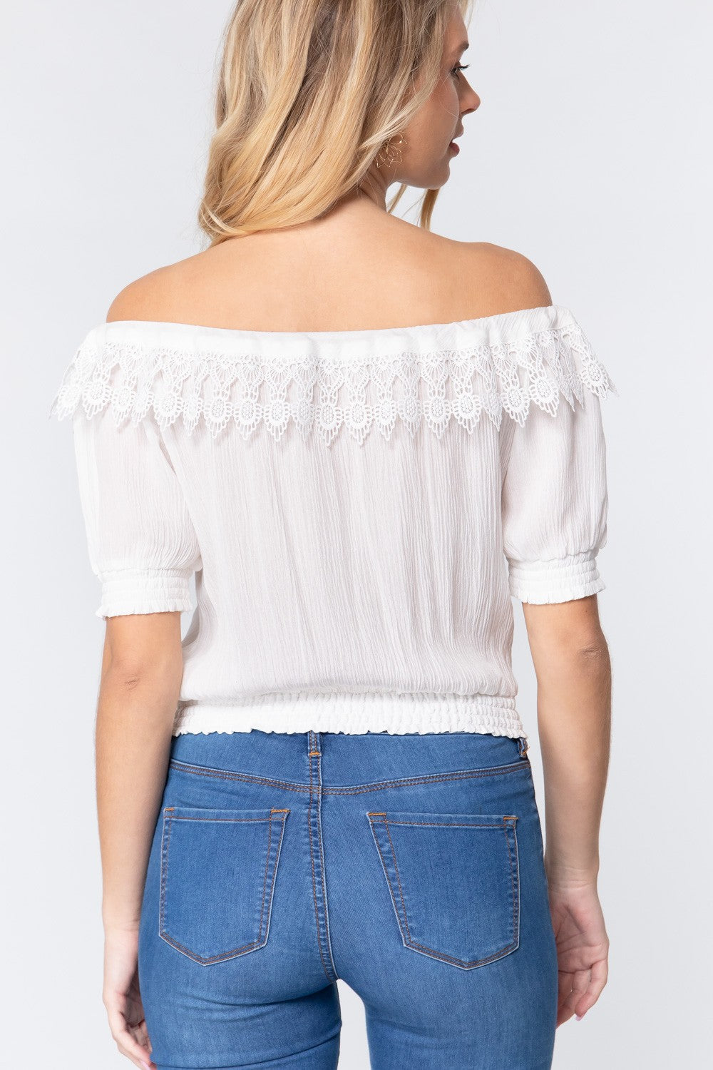 Off Shoulder Lace Detailed Top