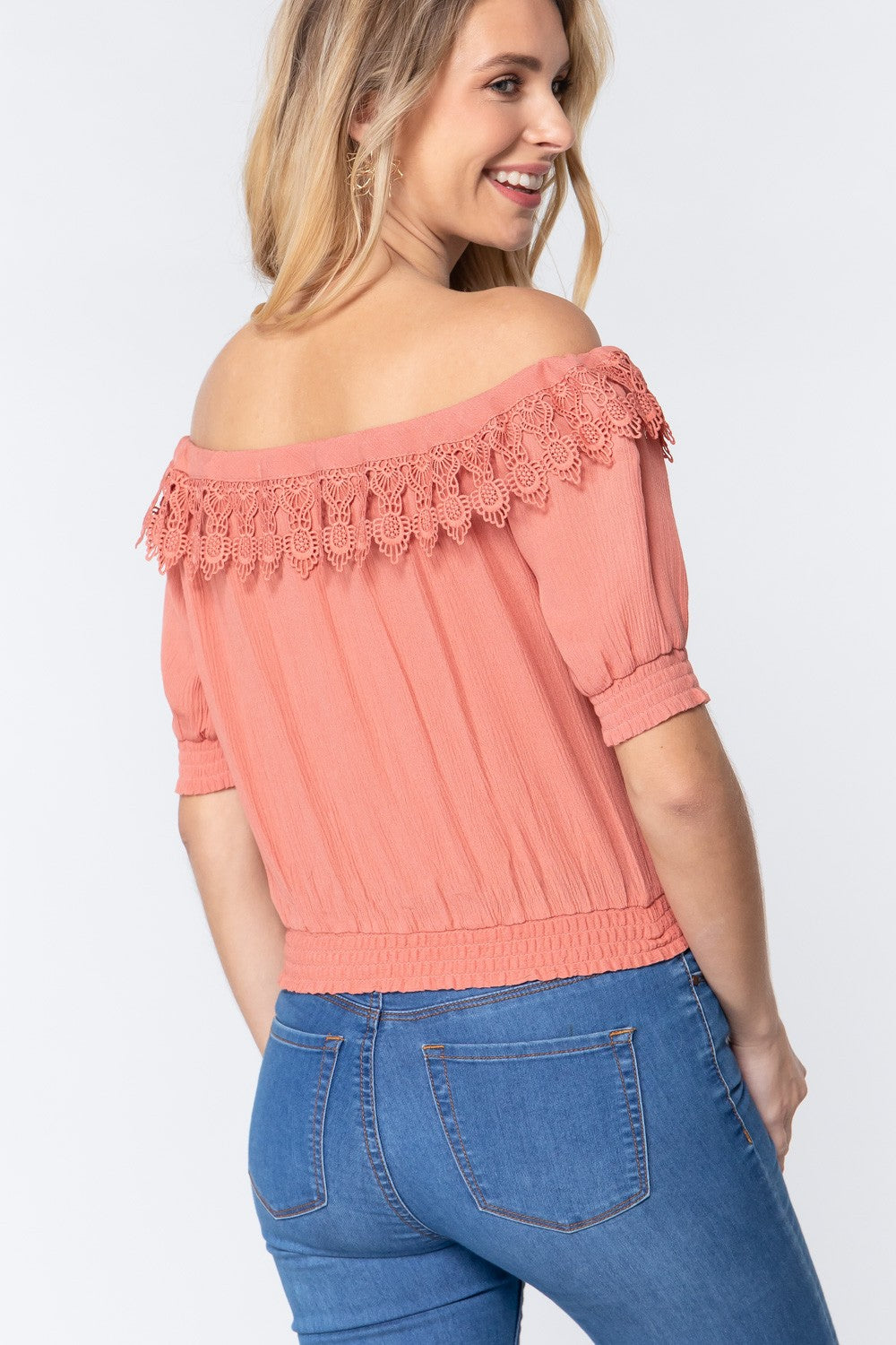 Off Shoulder Lace Detailed Top