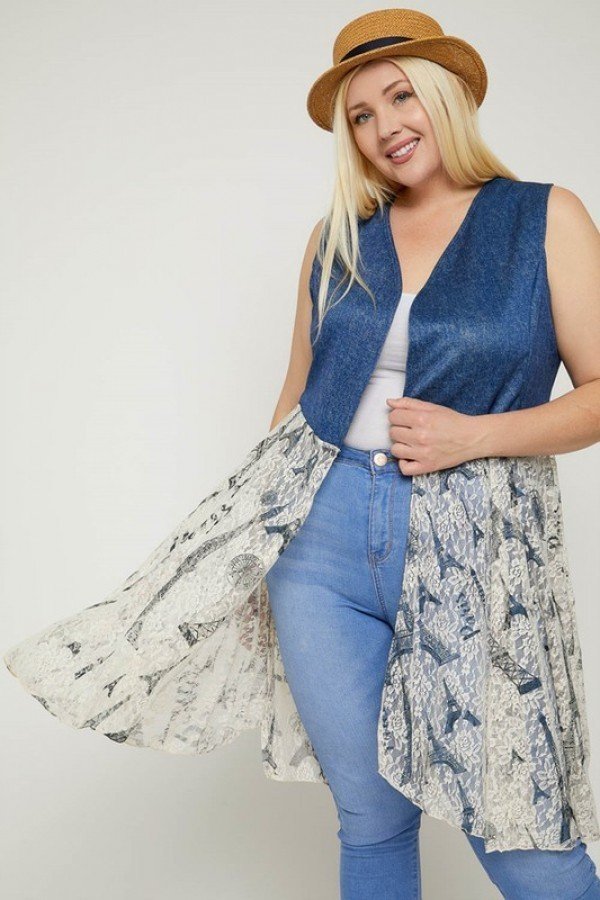 Sleeveless  Lace Cardigan