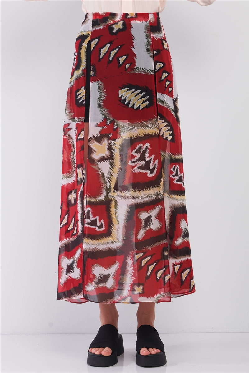 Vintage graphic print maxi skirt