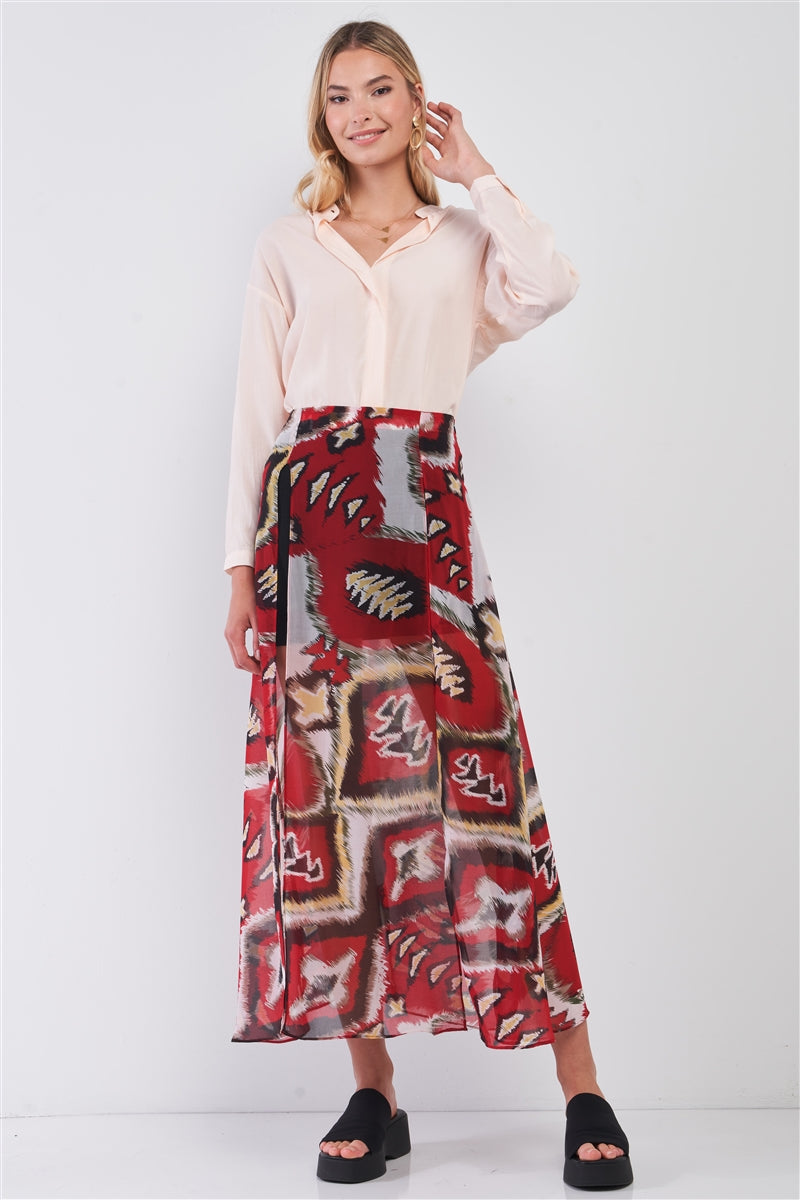 Vintage graphic print maxi skirt