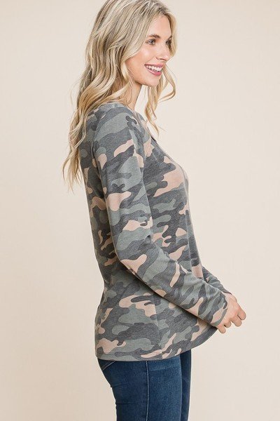 Camo Printed Top