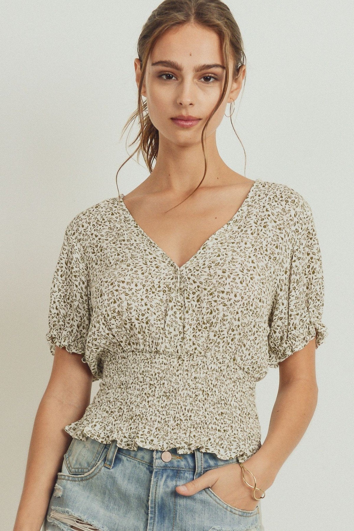 Smocked waist top