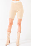 Beige knit biker shorts