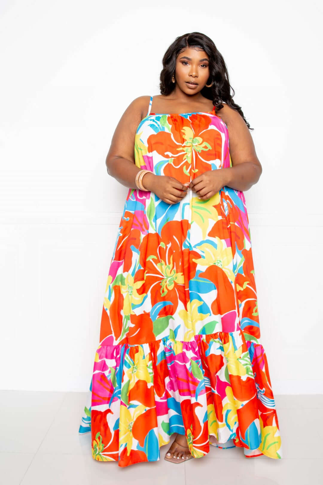 Printed Voluminous Maxi Dress - The Diva Goddess