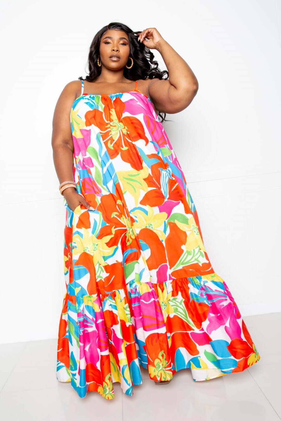 Printed Voluminous Maxi Dress - The Diva Goddess