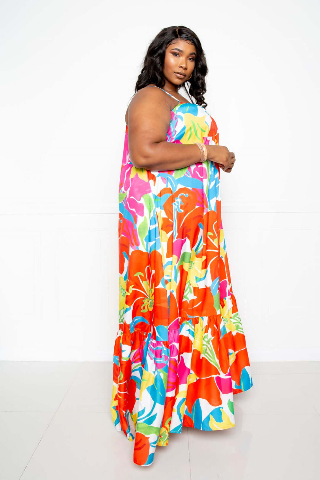 Printed Voluminous Maxi Dress - The Diva Goddess