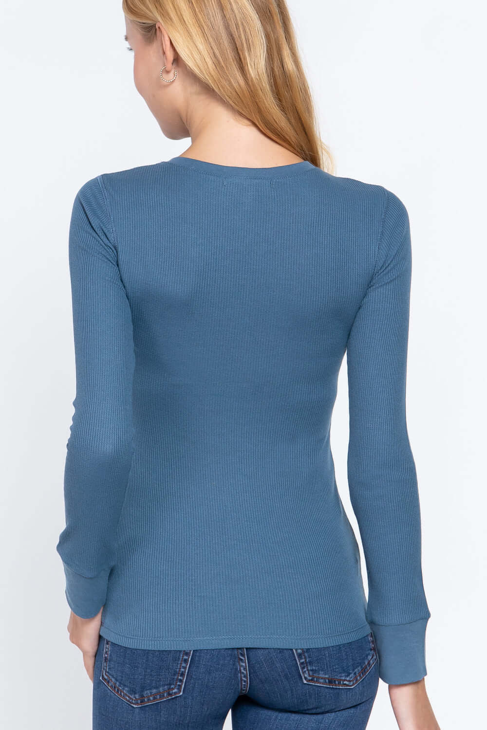 Long Slv Henley Thermal Top - The Diva Goddess