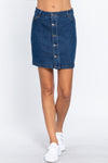 Stretch denim skirt